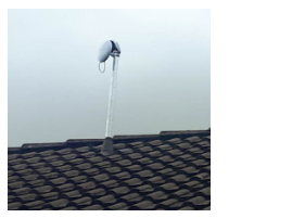 Antenne auf dem Hausdach Soeder-Schuettler
